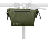 Badawin - Sacoche de guidon "Tess" - Vert Kaki - Sacoche de cadre étanche avec beaucoup d'espace - Volume 3l - Amovible - Sac de transport - - sacoche de vélo avec réflecteurs et poches pratiques
