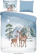 Good Morning Dekbedovertrek "herten in de sneeuw" - Multi - (240x200/220 cm) - Katoen Flanel