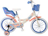 Vélo Enfant Disney Stitch - Filles - 16 pouces - Blauw Corail Crème - Deux freins à main