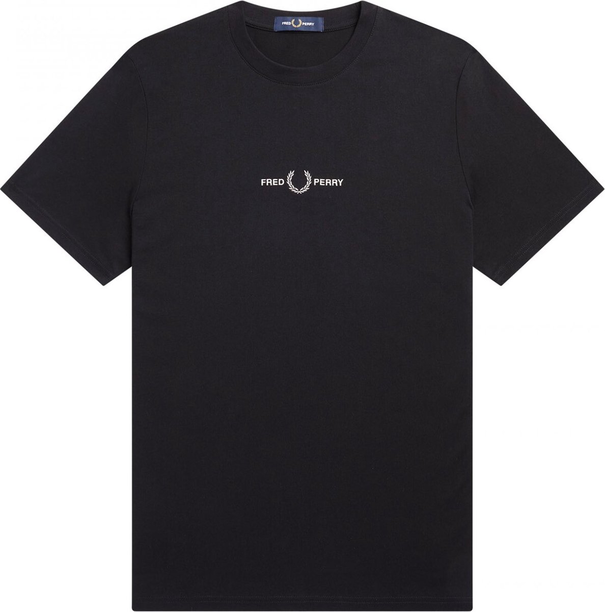 Fred Perry - Embroidered T-Shirt - Zwart T-Shirt Katoen-L