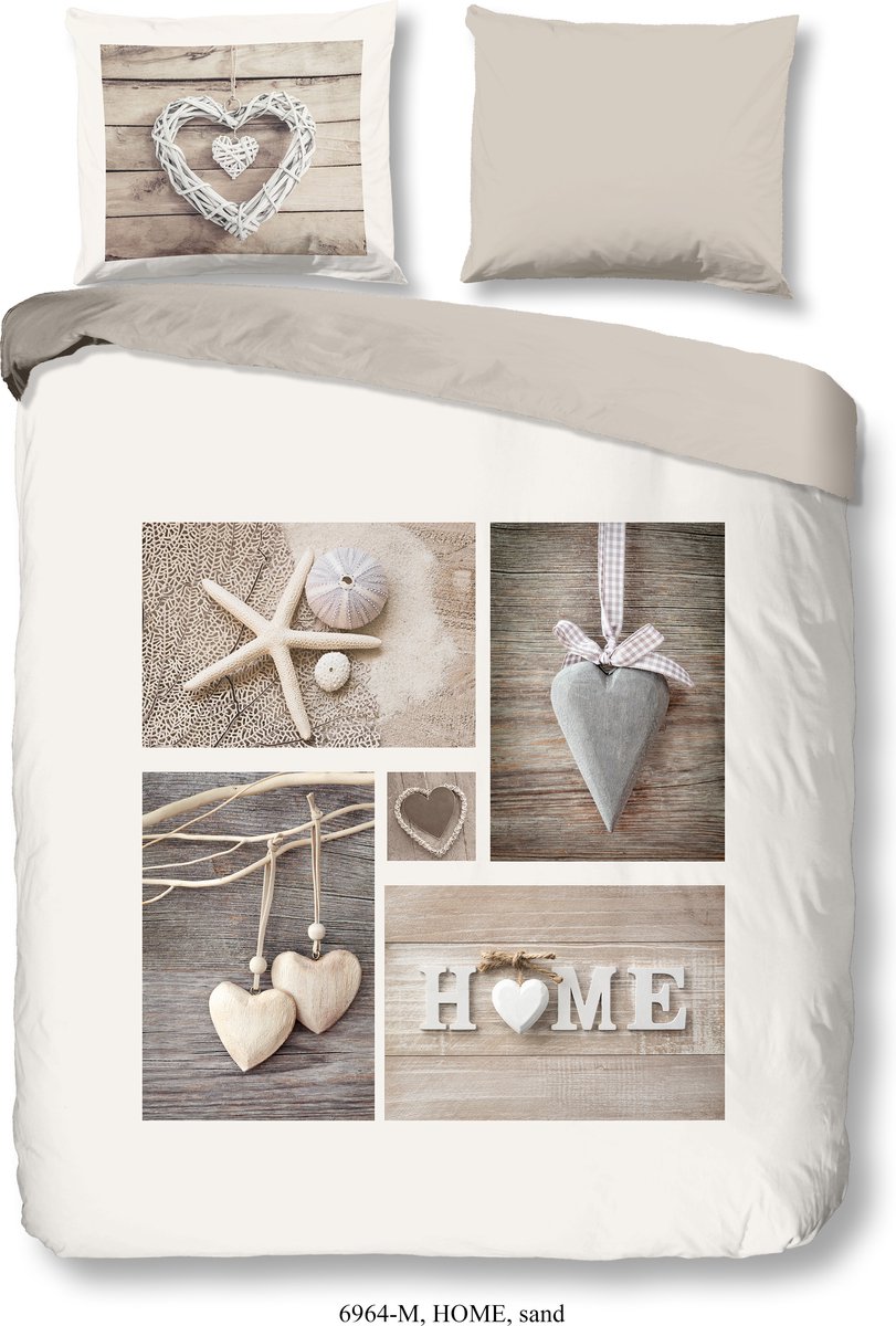 Pure Dekbedovertrek "home is where the hearth is" - Zand - (240x200/220 cm) - Microfiber