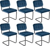 Chaise Kick structure tubulaire Ivy bleu foncé - lot de 6