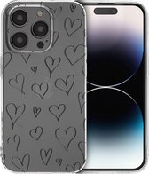 iMoshion Hoesje Geschikt voor iPhone 14 Pro Hoesje Siliconen - iMoshion Design hoesje - Meerkleurig / Heart