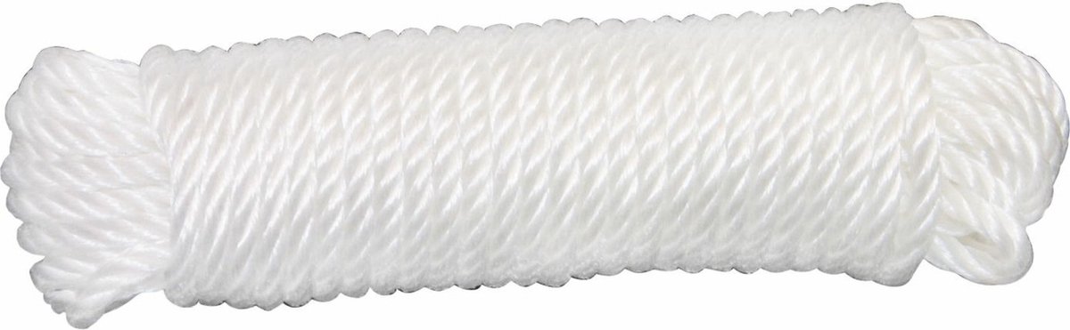 AMIG Touw - 20 meter - D4mm - nylon - wit - waslijn - tuin