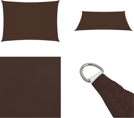 vidaXL Voile d'ombrage rectangulaire 3,5 x 4,5 m Tissu Oxford Marron - Voile d'ombrage - Voiles d'ombrage - Toile solaire - Pare-soleil