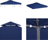 vidaXL Tonnelle de tente de rechange en tissu 310 g/m² 3x3 m Bleu foncé - Toile de tente de fête - Toiles de tente de fête - Toit de tente de fête - Toits de tente de fête