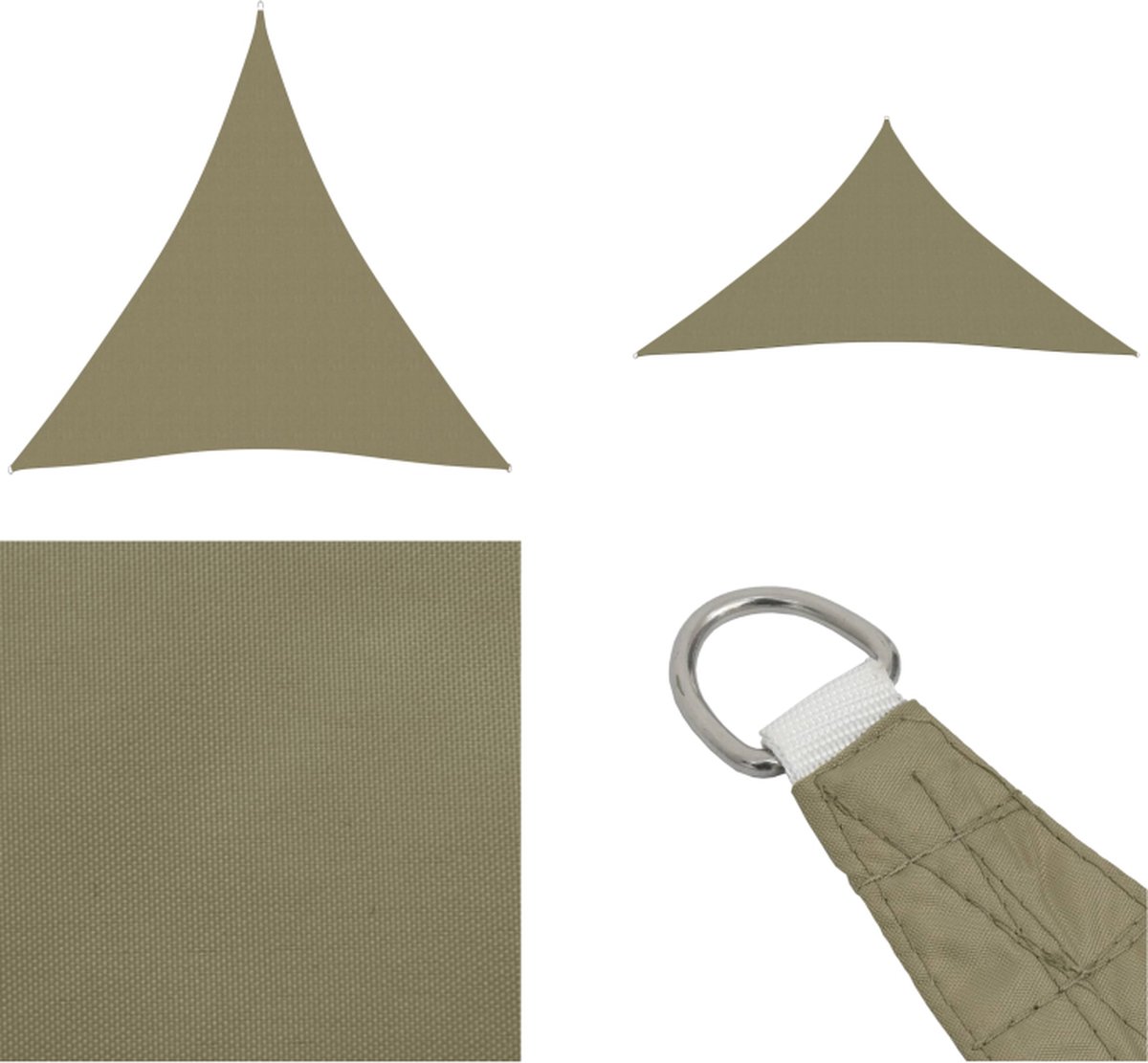 VidaXL Zonnescherm driehoekig 4x5x5 m oxford stof beige Zonnezeil Zonnezeilen Zonnedoek Zonnedoeken