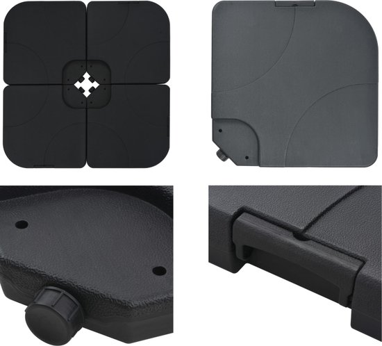 vidaXL Parasolvoet draagbaar gevuld met zand / water 60 L - Parasolvoet - Parasolsvoeten - Parasolbasis - Parasolbasissen