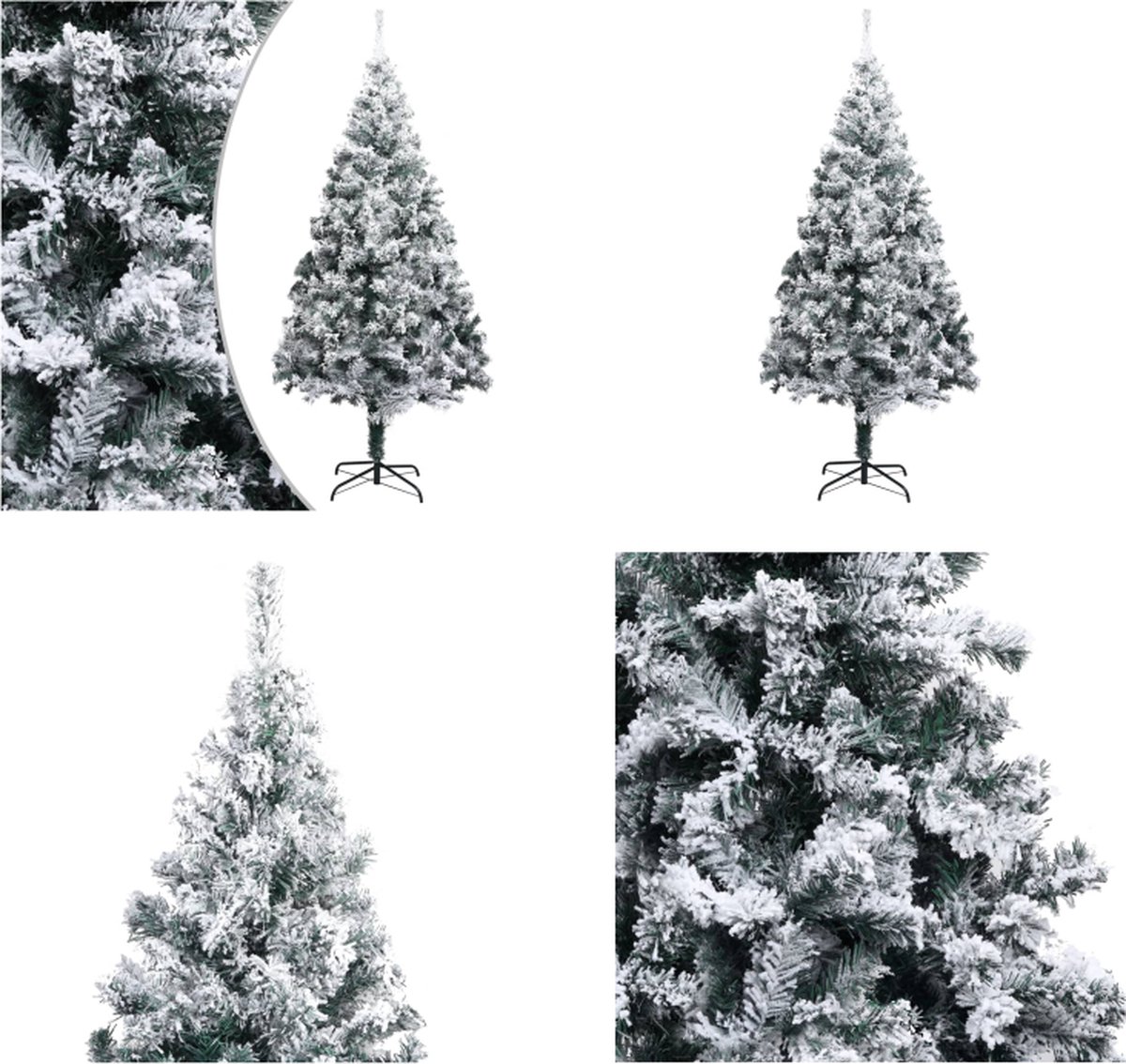 vidaXL Kunstkerstboom met sneeuwvlokken 300 cm PVC groen - Kunstboom - Kunstbomen - Kunstkerstboom - Kunstkerstbomen