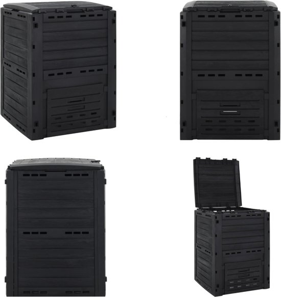 vidaXL Compostbak 280 L polypropeen zwart - Compostbak - Compostbakken ...