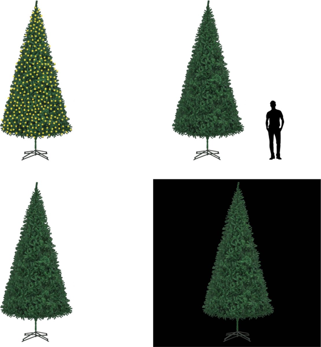vidaXL Kunstkerstboom met LED's 500 cm groen - Kunstkerstboom - Kunstkerstbomen - Kerstboom - Kerstdecoratie