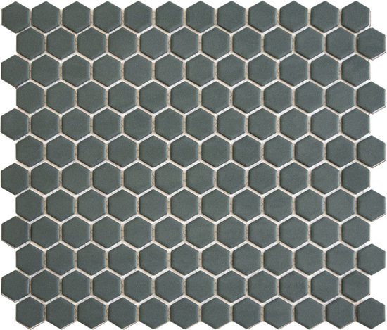 The Mosaic Factory Hexagons - Tegel - Mozaïektegel - 30x30x0.5cm - Groen - Mat - 0.78m²/10 Stuks