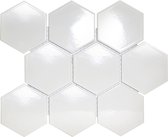 The Mosaic Factory Barcelona carrelage mosaïque 9.5x11x0.65cm carrelage mural pour intérieur et extérieur en porcelaine hexagon blanche émaillée