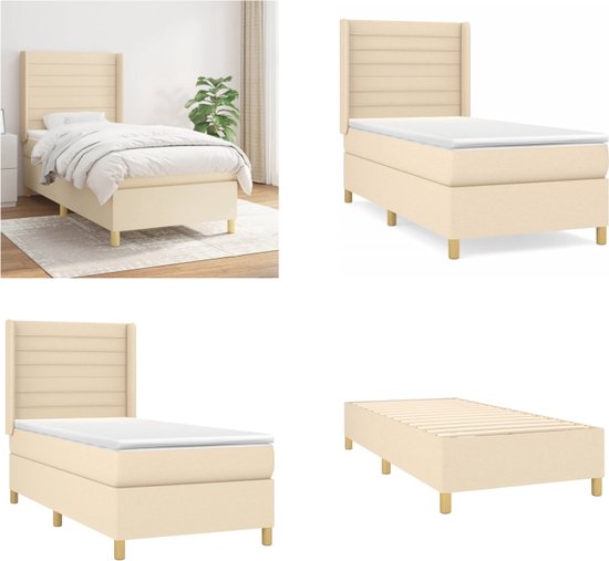 vidaXL Bedframe 160x200 cm Crèmekleurig Kunstleer Bed Frame
