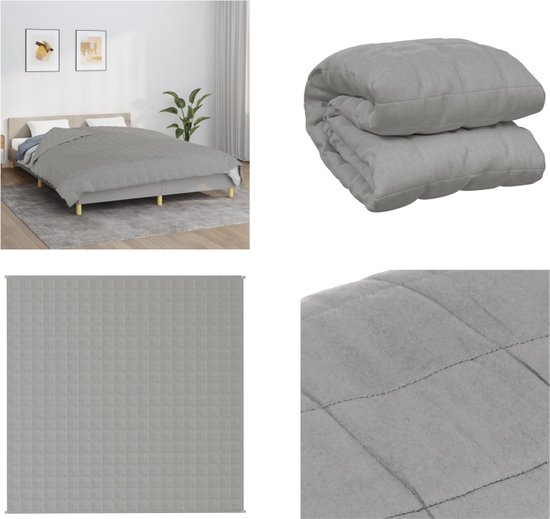 vidaXL Couverture lestée 200x200 cm 9 kg Tissu Gris - Couverture lestée - Couvertures lestées - Couverture - Beddengoed