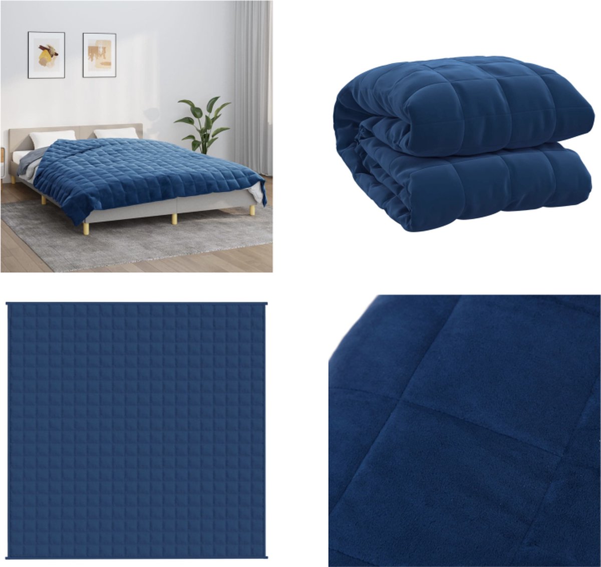 vidaXL - Verzwaringsdeken - 200x200 - cm - 13 - kg - stof - blauw