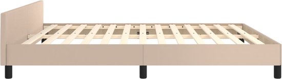 vidaXL Bedframe met hoofdeinde zonder matras Cappuccino 160x200 cm - Bedframe Met Hoofdbord - Bedframes Met Hoofdborden - Bedframe - Bed