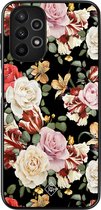 Casimoda® hoesje - Geschikt voor Samsung Galaxy A13 4G - Bloemen flowerpower - Zwart TPU Backcover - Bloemen - Multi