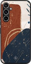 Casimoda® hoesje - Geschikt voor Samsung Galaxy S23 FE - Abstract Terracotta - Zwart TPU Backcover - Geometrisch patroon - Multi