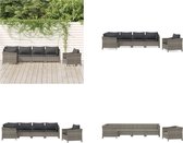 vidaXL 6-delige Loungeset met kussens poly rattan grijs - Loungeset - Loungesets - Tuinset - Tuinlounge