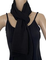 Dames lange dunne sjaal 12703 170/70cm zwart