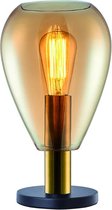 Tafellamp Dorato Zwart Goud Glas Amber