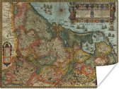 Poster Historische landkaart van Nederland - 40x30 cm