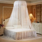 Klamboe baldakijn bedhemel baldakijn babybed fijnmazig bednet kanten gordijn prinsessenstijl slaapkamerdecoratie eenvoudige installatie (wit)