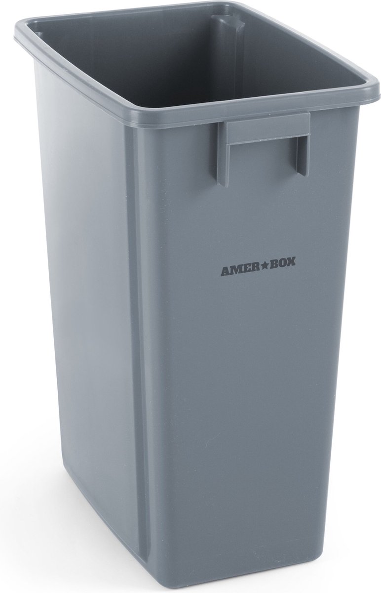 Goedkoopste AmerBox Smalle afvalbak – 60L – lichtgrijs – compact ontwerp – polypropyleen