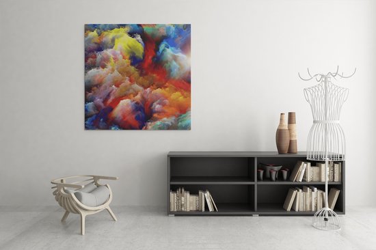Canvas Schilderij - Abstract - Kleurrijk - Wanddecoratie - 100x100x2 cm