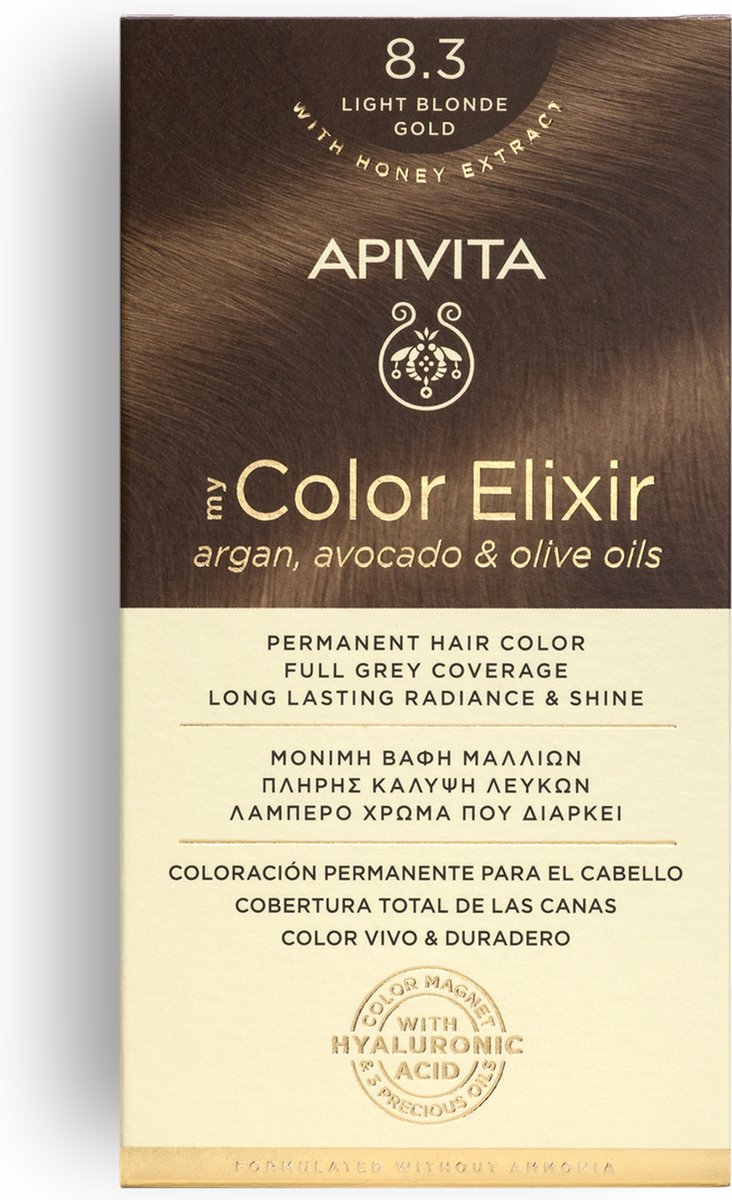 Goedkoopste Apivita Haarverf Hair Colour Color Elixir Permanent Hair Color 8.3 Light Blonde Gold