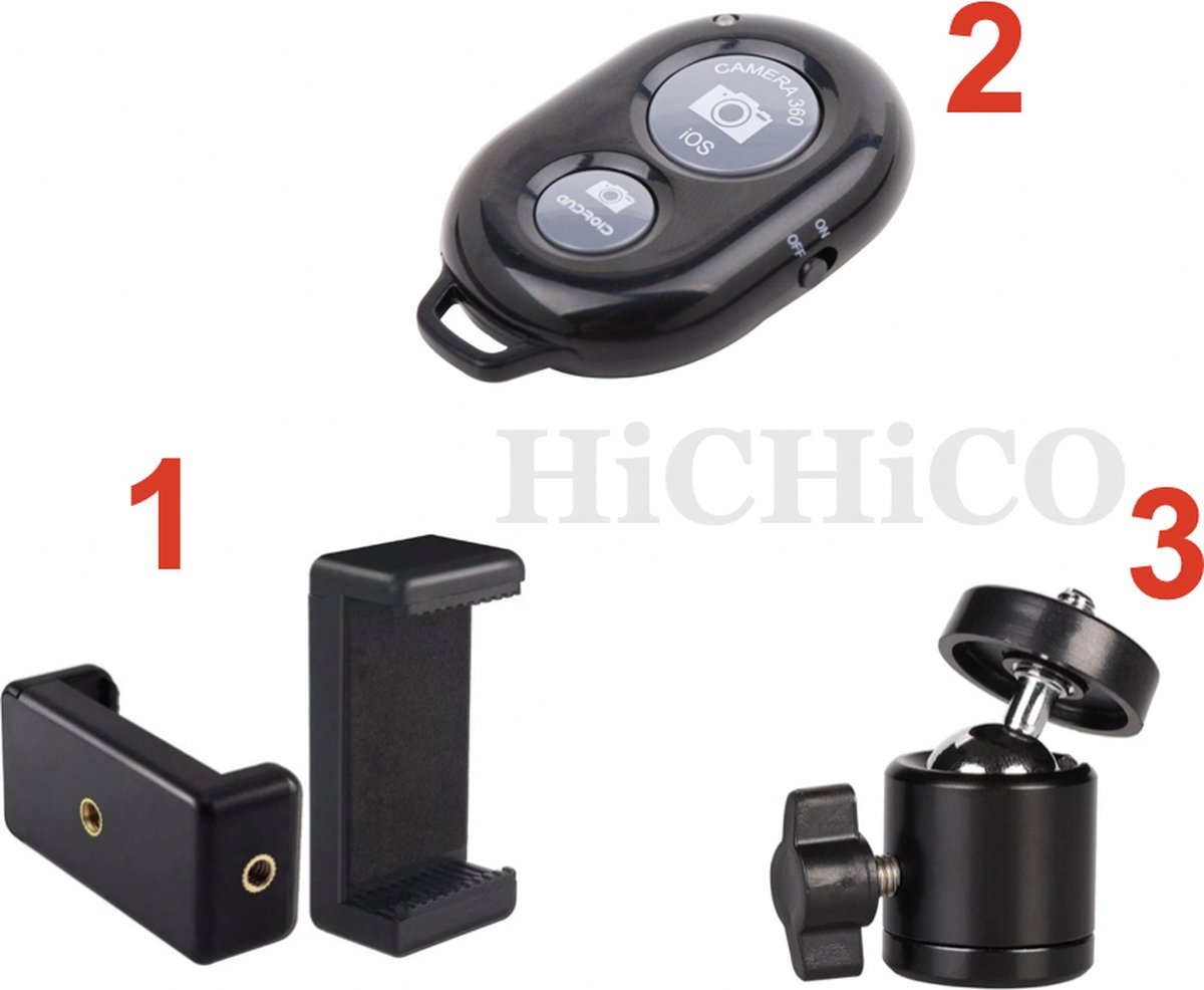 Mobiele Telefoon Houder Statief – Telefoonhouder - 360 ° Draaigreep horizontaal - Bluetooth Afstandsbediening – HiCHiCO®