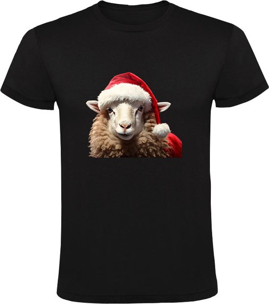 Mouton avec un chapeau de Père Noël T-shirt homme - Noël - animaux - Noël - Noël - vacances - drôle