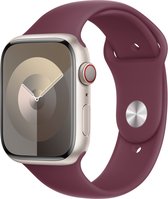 Origineel Apple Sport Band - Geschikt voor Apple Watch Series 1/2/3/4/5/6/7/8/9/SE/Ultra - 49/45/44/42MM - Bandje M/L Moerbei