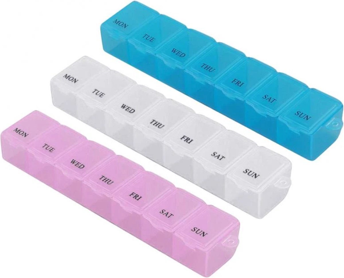 Goedkoopste Finnacle - 2x Pillendoos 7 dagen - Pillendoosjes SoorteerMedicijnen Doosje - Blauw - Pillendoos