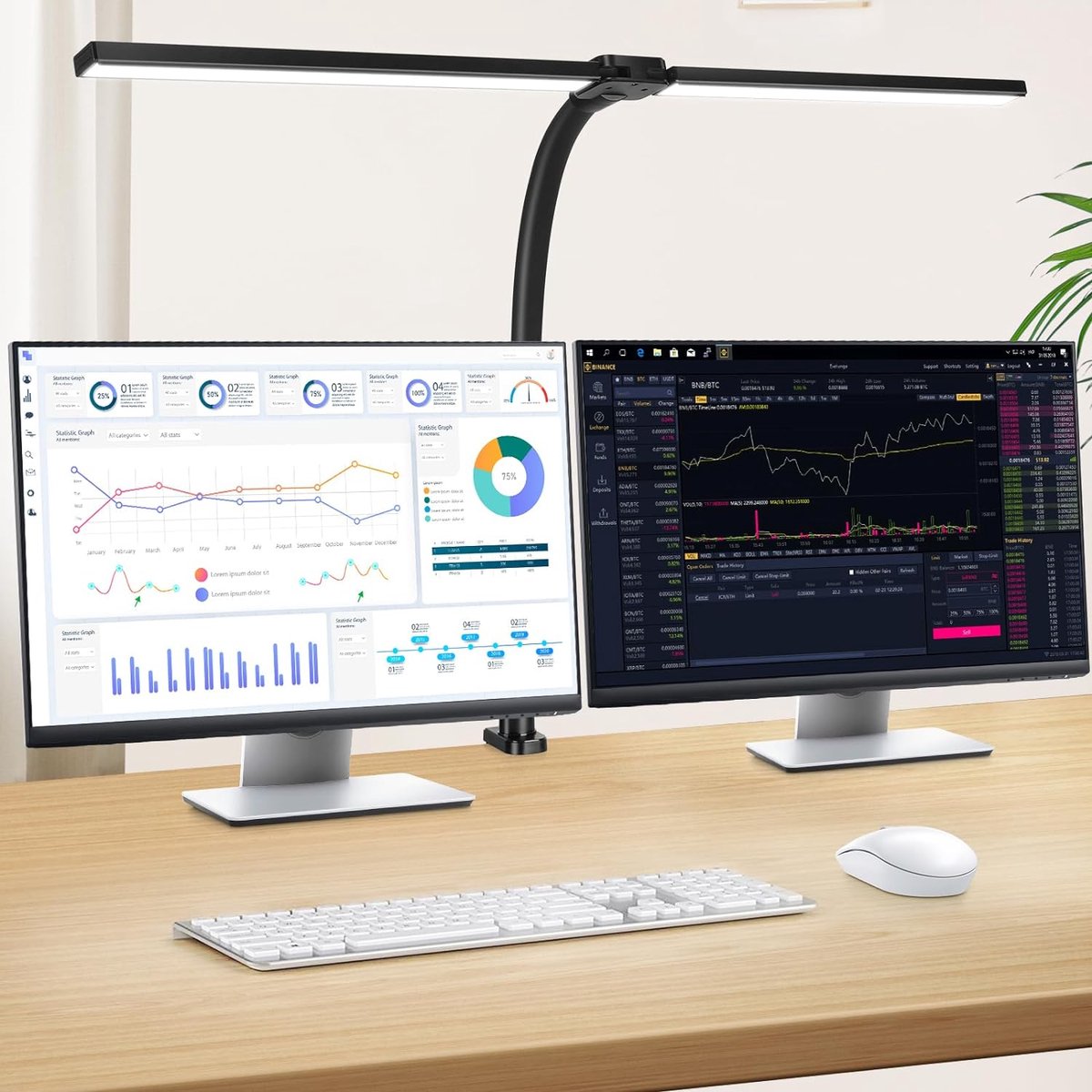 Lampen District® - Bureaulamp led dimbaar - Bureau Accessoires – Bureau Verlichting - 5 Lichtstanden & 5 Helderheidsniveaus - desk lamp thumbnail 3