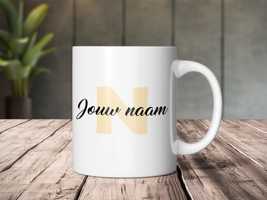 Mug avec naam personnalisé - Mug à café jaune - Mugs / Tasse avec naam - 350ml