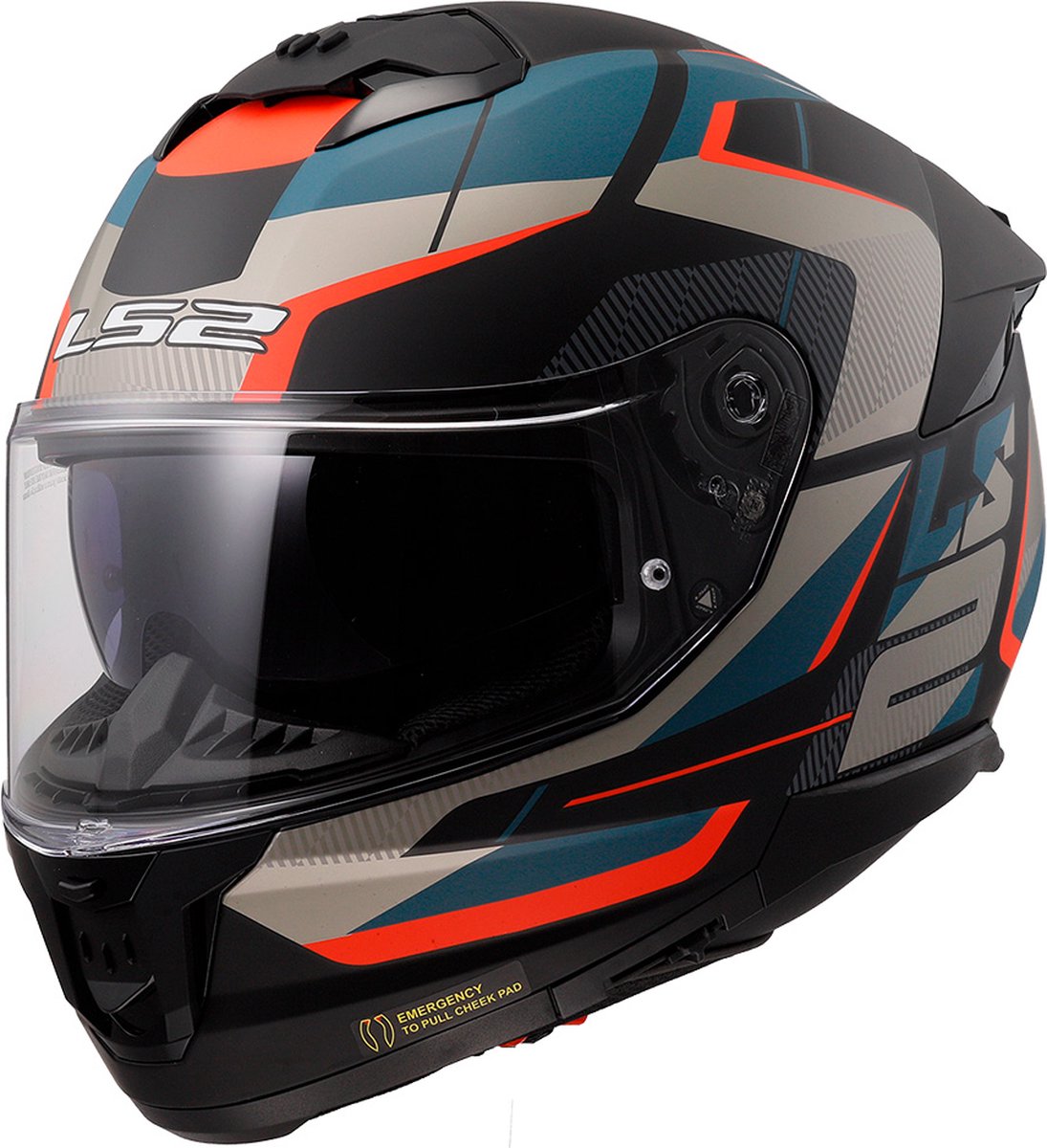 LS2 FF808 STREAM II ROAD M.BLACK BLUE-06 S - Maat S - Helm
