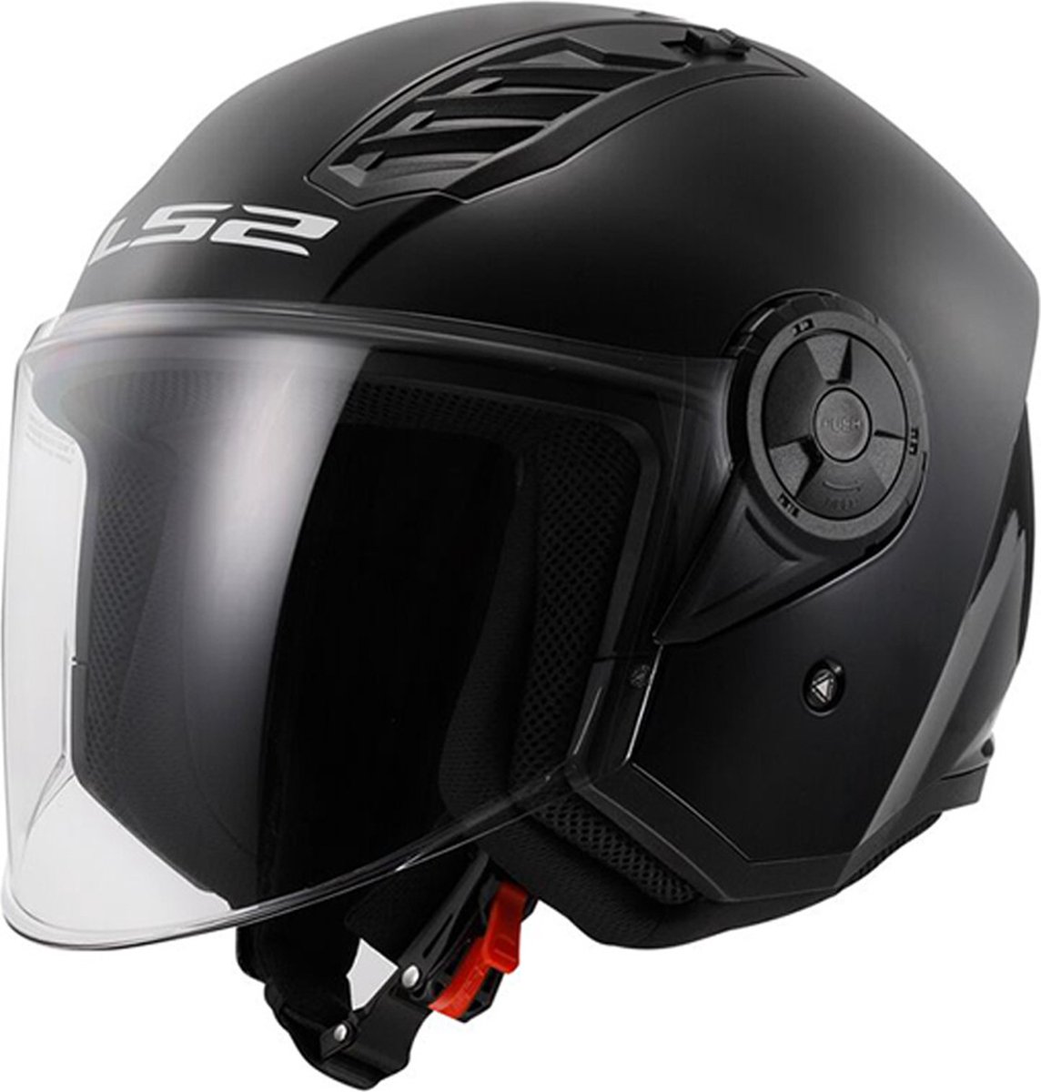 LS2 OF616 Airflow II Solid Gloss Black 06 M - Maat M - Helm