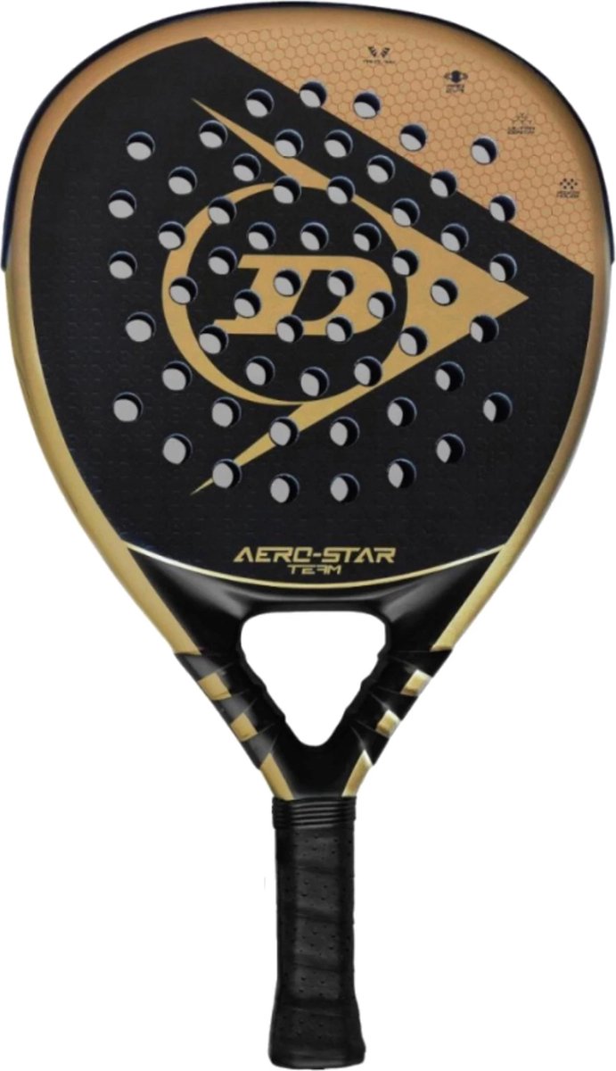 Dunlop Aero-Star Pro 16K (Diamant) - 2023 padel racket zwart/goud