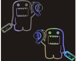 VCTparts® Cartoon JDM Sticker Domo Kun Turbo Multicolor Reflecterend Tuning Decal