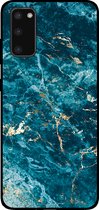 Smartphonica Telefoonhoesje voor Samsung Galaxy S20 Plus met marmer opdruk - TPU backcover case marble design - Blauw / Back Cover geschikt voor Samsung Galaxy S20 Plus