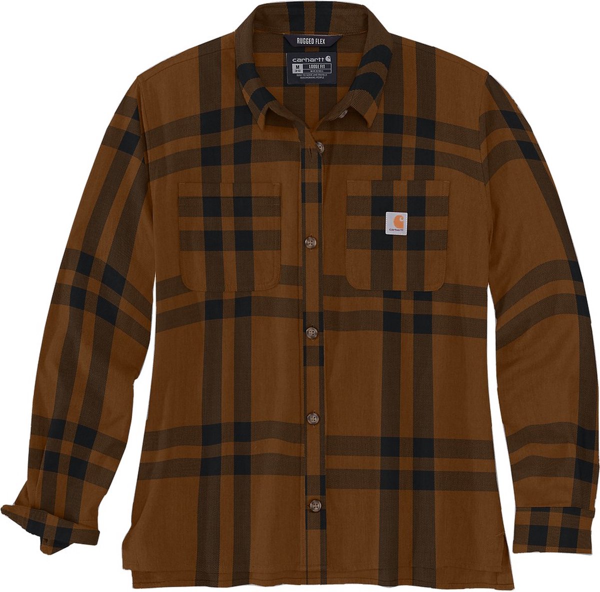 Carhartt Damen Hemd Midweight Flannel L/S Plaid Shirt Carhartt Heather-S Bruin