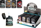 20x briquets Jetflame - flamme turbo - TOM® Jet Speed ​​​​Cars - coupe-vent - flamme réglable - rechargeable