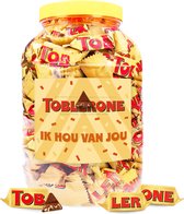 Toblerone mini chocolade "Ik Hou Van Jou" - melkchocolade met nougat, amandel en honing - 1000g