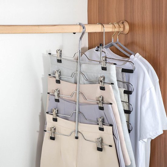 6 in 1 Broekhangers, 2 Stuks Antislip Magische Hangers