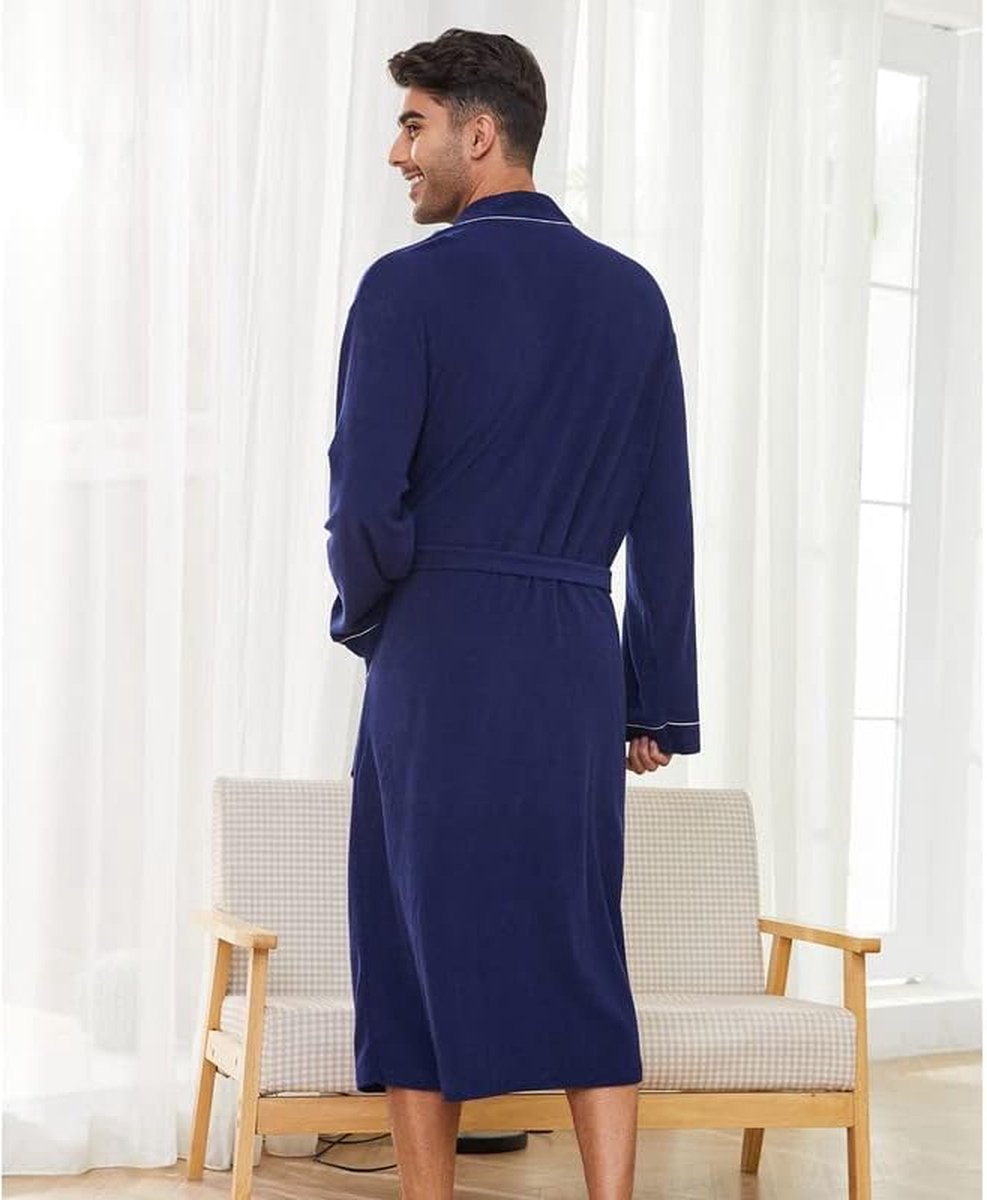 Robe De Bain En éponge Pour Homme Peignoir De Bain Uni Peignoir De Sauna Manches Longues épaisses Avec Poches Et Ceinture Pyjamas élégants Vêtements De Détente Amples Grandes Tailles, Bordeaux, M