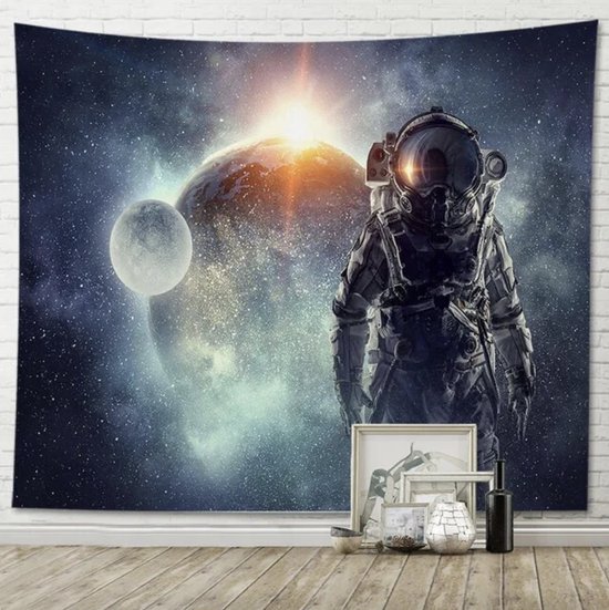 Groot Ruimte Wandkleed Sci-Fi Astronaut Muur Achtergrond Wandtapijt Huisdecoratie Wanddoek 200x150cm
