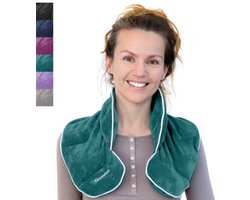 Qomfor Pittenzak Magnetron - Warmtekussen Nek en Schouder - Pittenkussen Lavendel en Tarwe Gevuld - Groen / Blauw