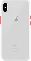 Telefoonglaasje Hoesje Geschikt voor iPhone XS Max - TPU randen met PVC achterzijde - Wit/Transparant - Beschermhoes - Case - Cover